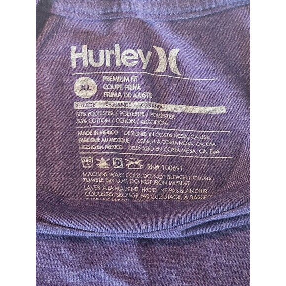 Hurley Logo Purple Mens T Shirt Size XL - Picture 5 of 6